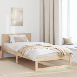 vidaXL postelja Naravna Trden les 80 x 200 cm Minimalistična postelja