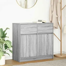 Komoda s ladicama siva sonoma 80x34x76 cm konstruirano drvo