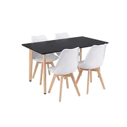 Silla 120 jedilni komplet 4+1, črno-bel