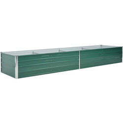 Vrtna sadilica od pocinčanog čelika 320 x 80 x 45 cm zelena