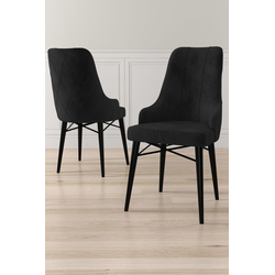 Hanah Home Set stolica Neta, 46x95x42 cm, 6 komada, Crne
