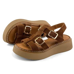 Mona Shoes Ženske sandale, Soft uložak, Kožne, Braon
