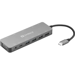 SANDBERG Docking station Sandberg 13in1 USB-C - 2xHDMI/VGA/LAN/3xUSB 3.0/USB C 136-45