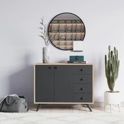 Lessentiel Maison Komoda Waga 100x82x35cm Hrast-Antracit