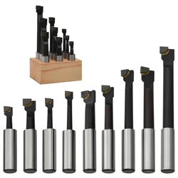 Rezači za bušenje 9 kom 12 mm s drvenom bazom