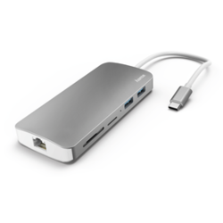 Hama USB 3.1 Type-C 7in1 adapter (USB3.1,HDMI,LAN, SD, micro SD, Type-C), srebrni