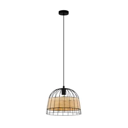 EGLO Viseća lampa ANWICK E27 37 cm crna/ratan 43311
