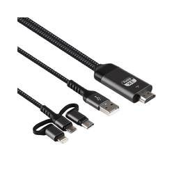 FAST ASIA Kabl HDMI 2K Micro+Tip C+Iphone 2m crni