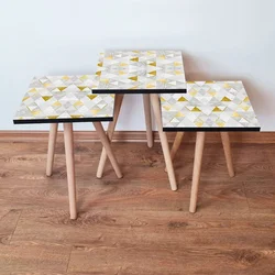 Hanah Home Set klub stočića 3Shp279, 3 komada, Šarena