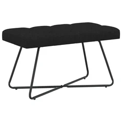 Klupa s gumbastim tkanjem Crna 80 x 40 x 46 cm Tkanina