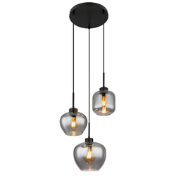 Globo 15549-3SH - Luster na sajli, mat, 3xE27/40W/230V, crne boje