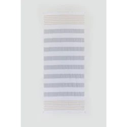 Plažni Peškir Pruga - Siva Peshterry 170x170cm