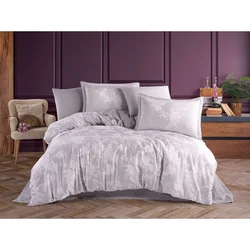 Avelina - Pink, Grey PinkGrey Satin Double Quilt Cover Set
