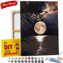 shumee Slika po številkah z okvirjem Polna luna 50x70 cm