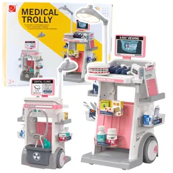 Set Doktor Zobar LEAN TOYS, roza voziček, lučke, 26 delov