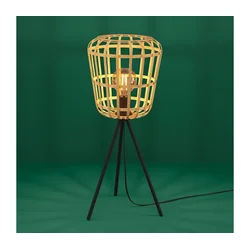 EGLO Stona lampa MONTEZUELO E27 59 cm bambus/crna tronožac 390154