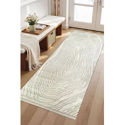 Conceptum Hypnose Tepih Amorf-Ar003, Ovalni, 100 x 300 cm, Krem