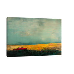 Canvas Slika na platnu Crveni automobil, Bez rama, 45x30cm
