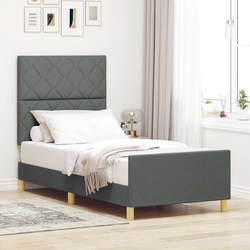 vidaXL Postelja Temno Siva 100x200 cm Tkanina