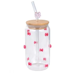 LIVEFY skodelica s slamico Bowy 400ml, roza