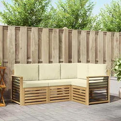 Setovi sofa s jastukom 4 pcs Bijela i krem Poliester