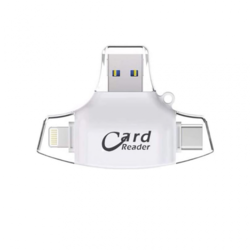 Citac kartica SD microSD na Type C Lightning USB 2.0 JWD-84 beli