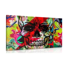 Slika lobanja v graffiti izvedbi - 120x80