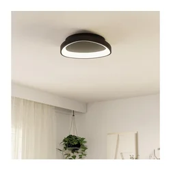 Eglo 901584 - LED prigušiva stropna svetiljka LORETELLO LED/12W/230V crna + daljinski upravljač
