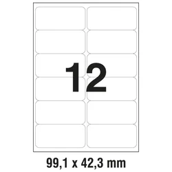 ETIKETE LK  99,1X42,3MM POLYESTER PK25L ZWECKFORM 4772-25 PROZIRNE