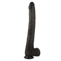 SuperLove Extra Long Realistic Silicone Dildo Black Large