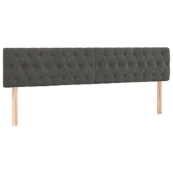 Vidaxl Posteljno vzglavje temno siva 200x7x78/88 cm žamet