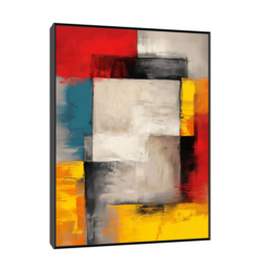 Canvas Slika na platnu Savremeni mozaik 90x120cm, Sa ramom, Crni