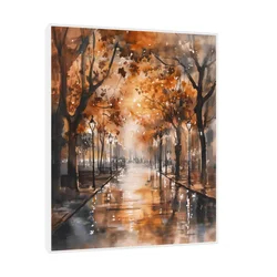 Canvas Slika na platnu Jesen, Akvarel 120x150cm, Sa ramom, Beli