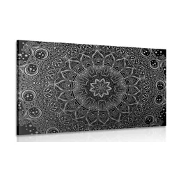 Slika zlata orientalska Mandala v črnobeli izvedbi - 60x40