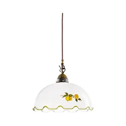 Kolarz 731.30.117 - Luster na sajli NONNA 1xE27/75W/230V, prečnik 30 cm, sa motivom limuna