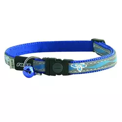 ROGZ Reflektujuća ogrlica za mace NIGHT CAT, BLUE FLORAL
