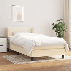 shumee Box spring postelja z vzmetnico krem 100x200 cm blago