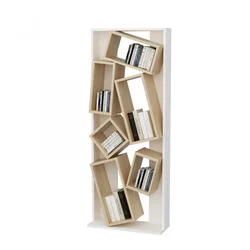 Hanah Home Carmen White Oak Polica za knjige 63x153.6x24cm, Bela