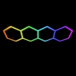 Hexagon LED tube 4 heads RGB 12V 410mm 21pcs