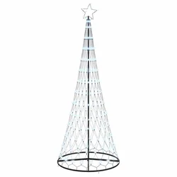LED božićno drvce s stalakom Hladna bijela 250 cm Metal