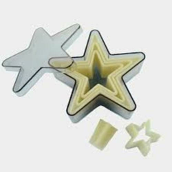 Box of plain pastry cutters in food-grade plastic - PLAIN STARS