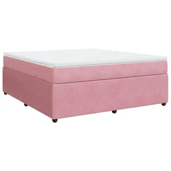Vidaxl Box spring postelja z vzmetnico roza 180x200 cm žamet