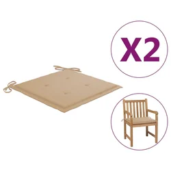 Jastuci za vrtne stolice 2 kom bež 50x50x4 cm od tkanine Oxford