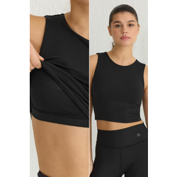 Trendyol Black Brushed Soft Fabric Knitted Sports Blouse