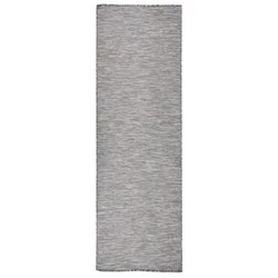 Vidaxl Zunanja preproga ploščato tkanje 80x250 cm rjava in modra