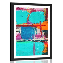 Plakat s paspartujem abstraktno umetniško delo - 30x45 black
