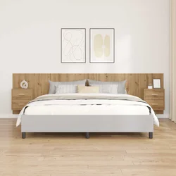 vidaXL Vznožnica z omarico 3 pcs Umetni hrast Konstruiran les