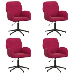 Okretne radne stolice 4 kom. 54 x 55 x 90 cm Vinska crvena
