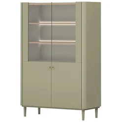 Vitrina Elivo 100 2D z nogicami - evkaliptus/baltski dune hrast