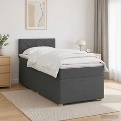Boxspring krevet s madracem Tamnosiva 80 x 200 cm Tkanina 80 x 200 x 100.5 cm